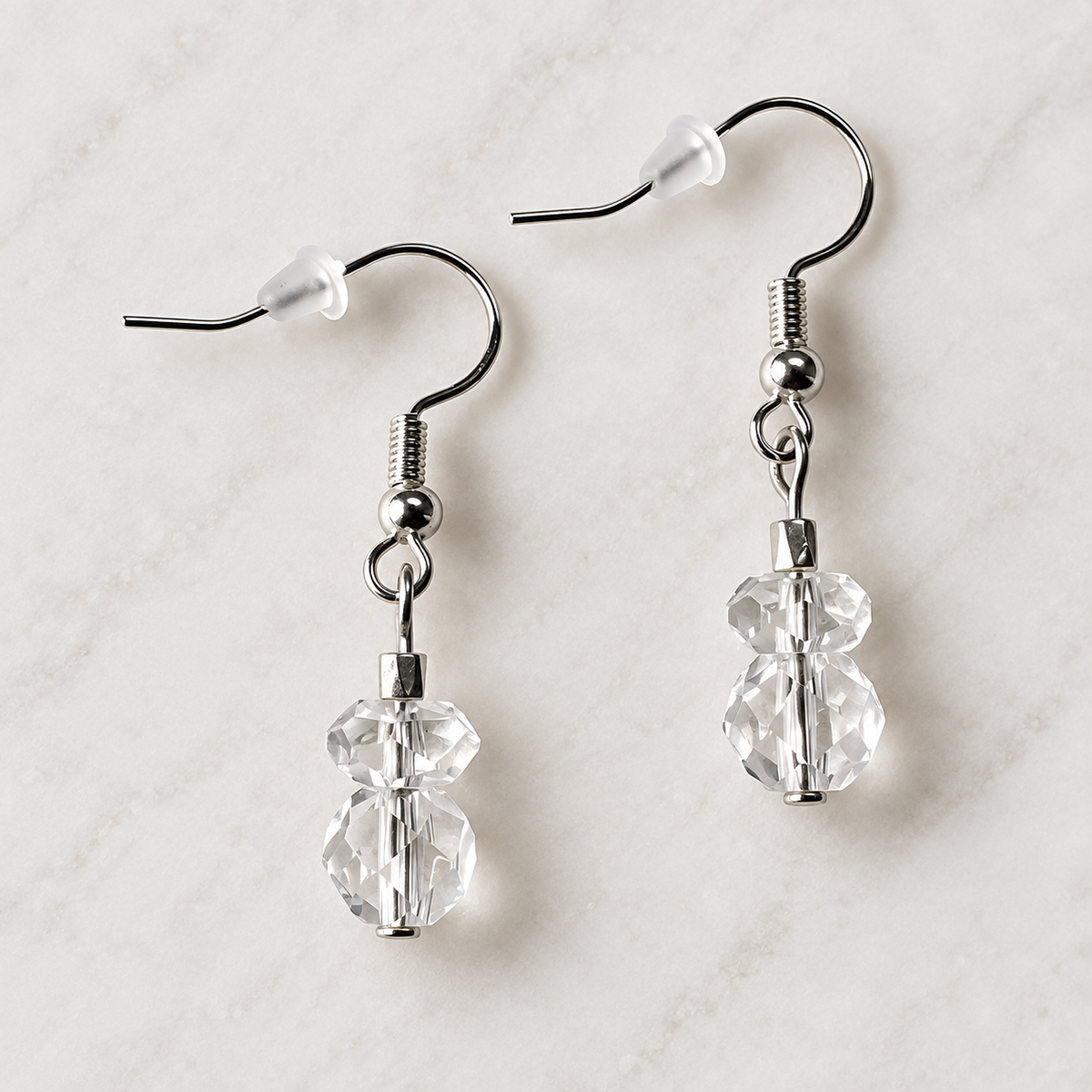 Clear Crystal Drop Earrings