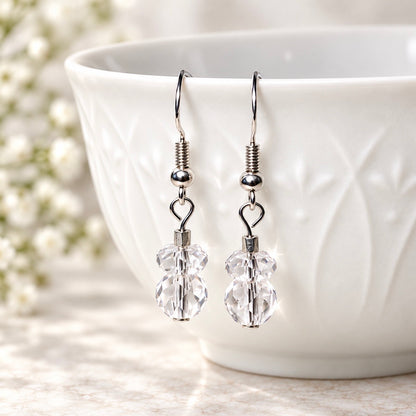 Clear Crystal Drop Earrings