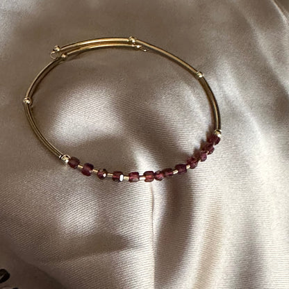 Deep Wine — Natural Garnet Bangle