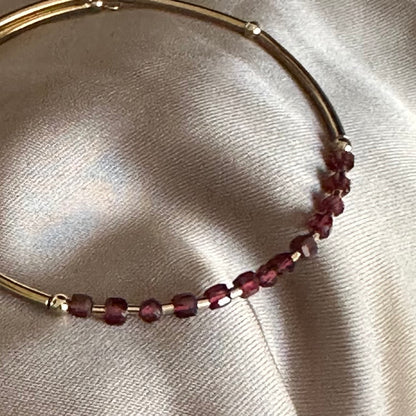 Deep Wine — Natural Garnet Bangle