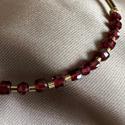 Deep Wine — Natural Garnet Bangle