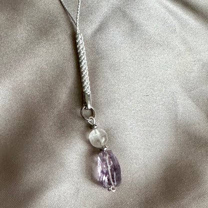 Crystal Harmony – Amethyst & Clear Quartz Phone Charm