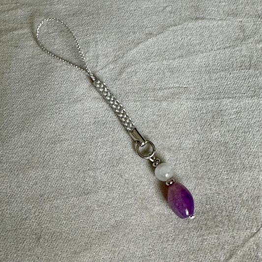 Amethyst & Moonstone Phone Charm
