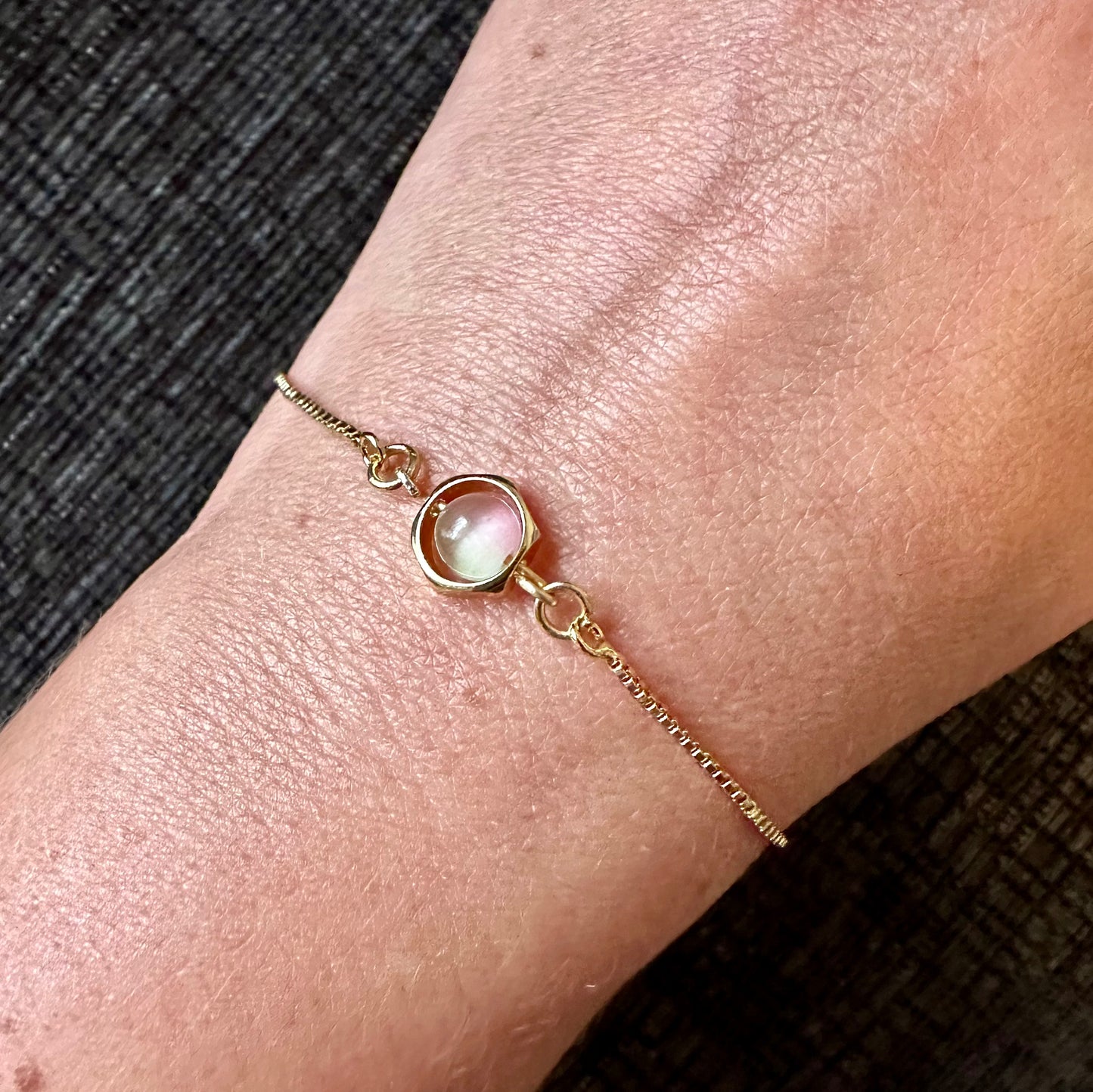 Aurora Green Opal Bracelet | Adjustable Stainless Steel