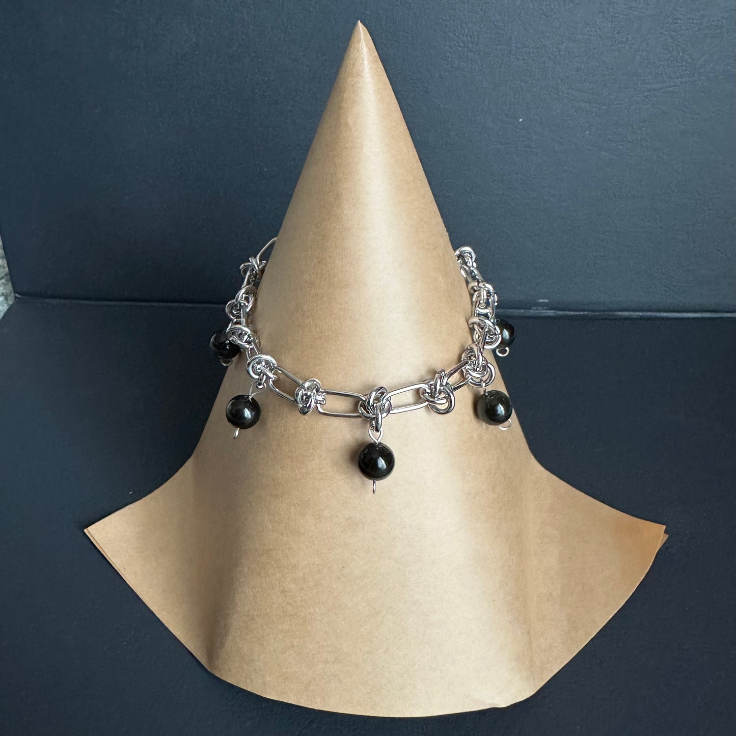 Midnight Halo – Silver Sheen Obsidian Jewelry Set