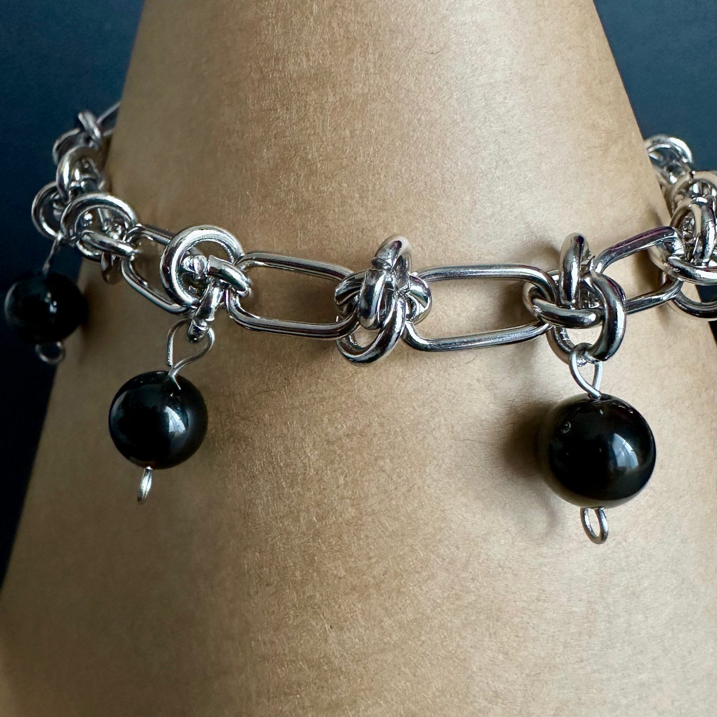 Midnight Halo – Silver Sheen Obsidian Jewelry Set