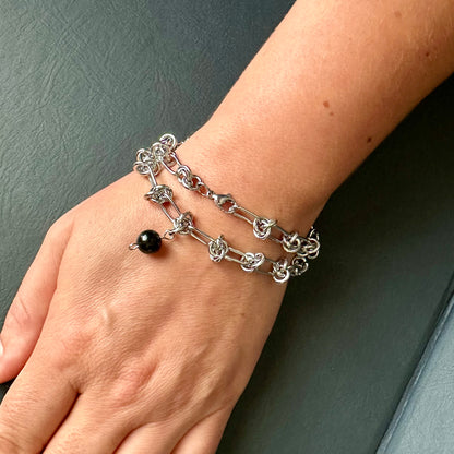 Midnight Halo – Silver Sheen Obsidian Jewelry Set