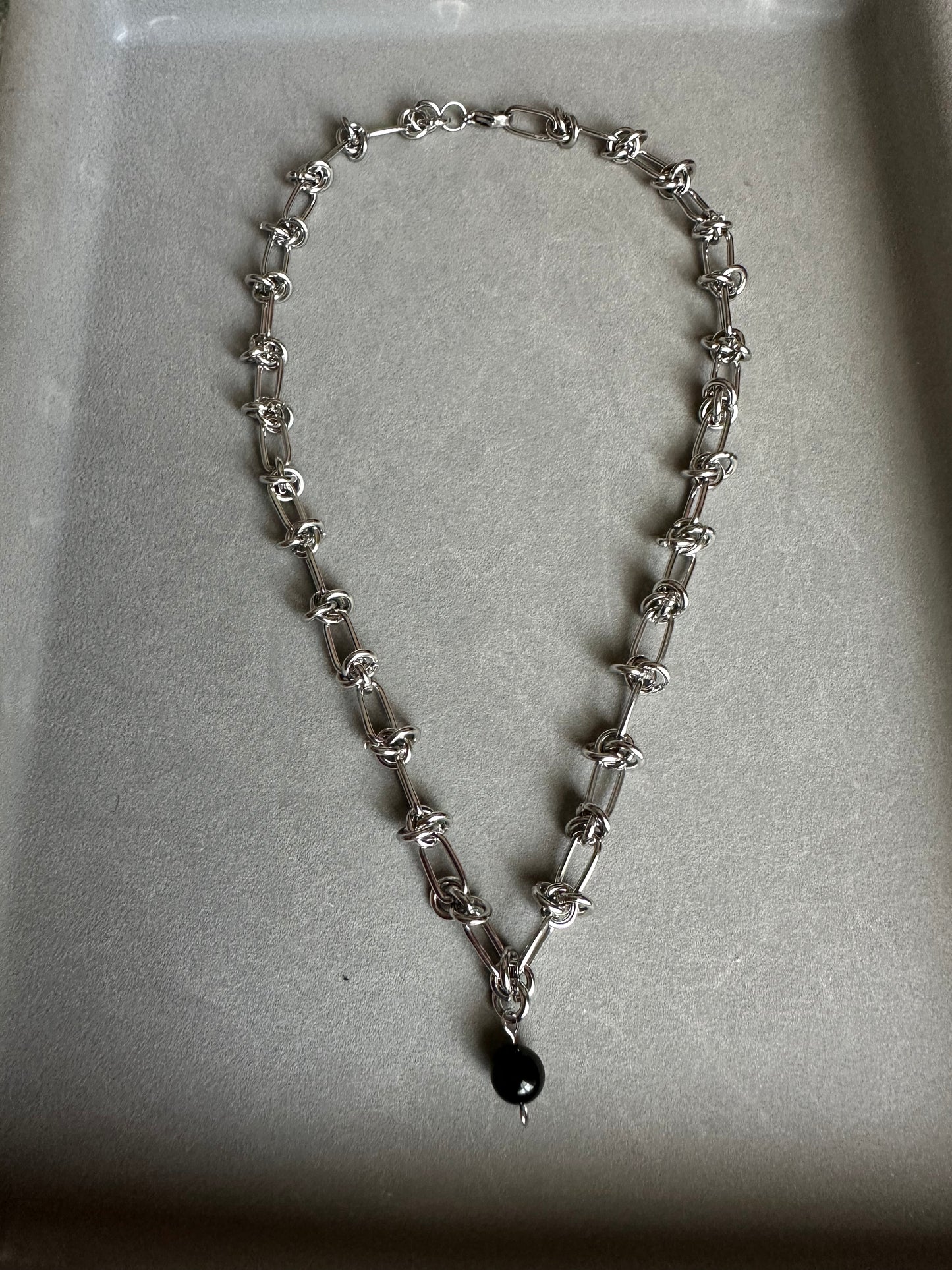 Midnight Halo – Silver Sheen Obsidian Jewelry Set