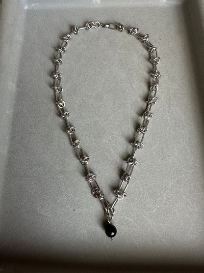 Midnight Halo – Silver Sheen Obsidian Jewelry Set