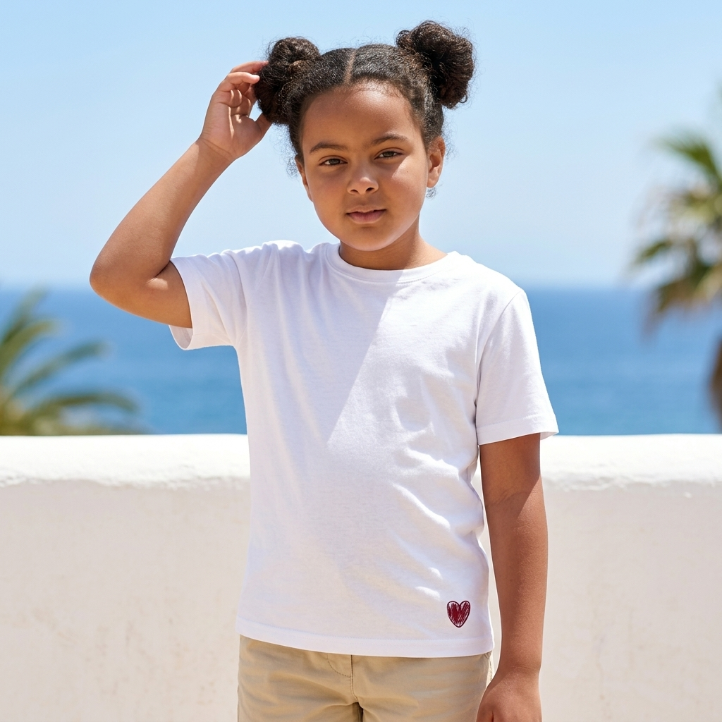 Mini Heart Dry T-Shirt | Kids & Unisex | White