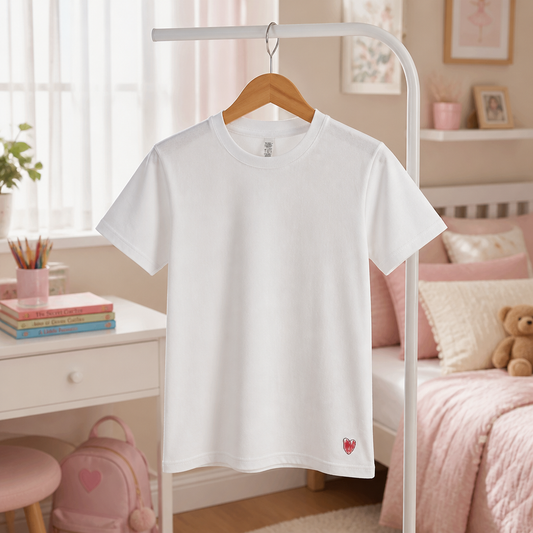 Mini Heart Dry T-Shirt | Kids & Unisex | White