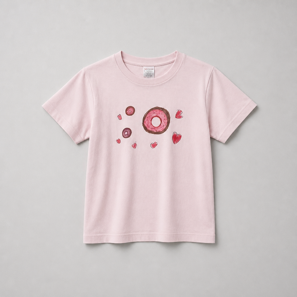 Kids Cotton T-Shirt – Donut & Heart Collection