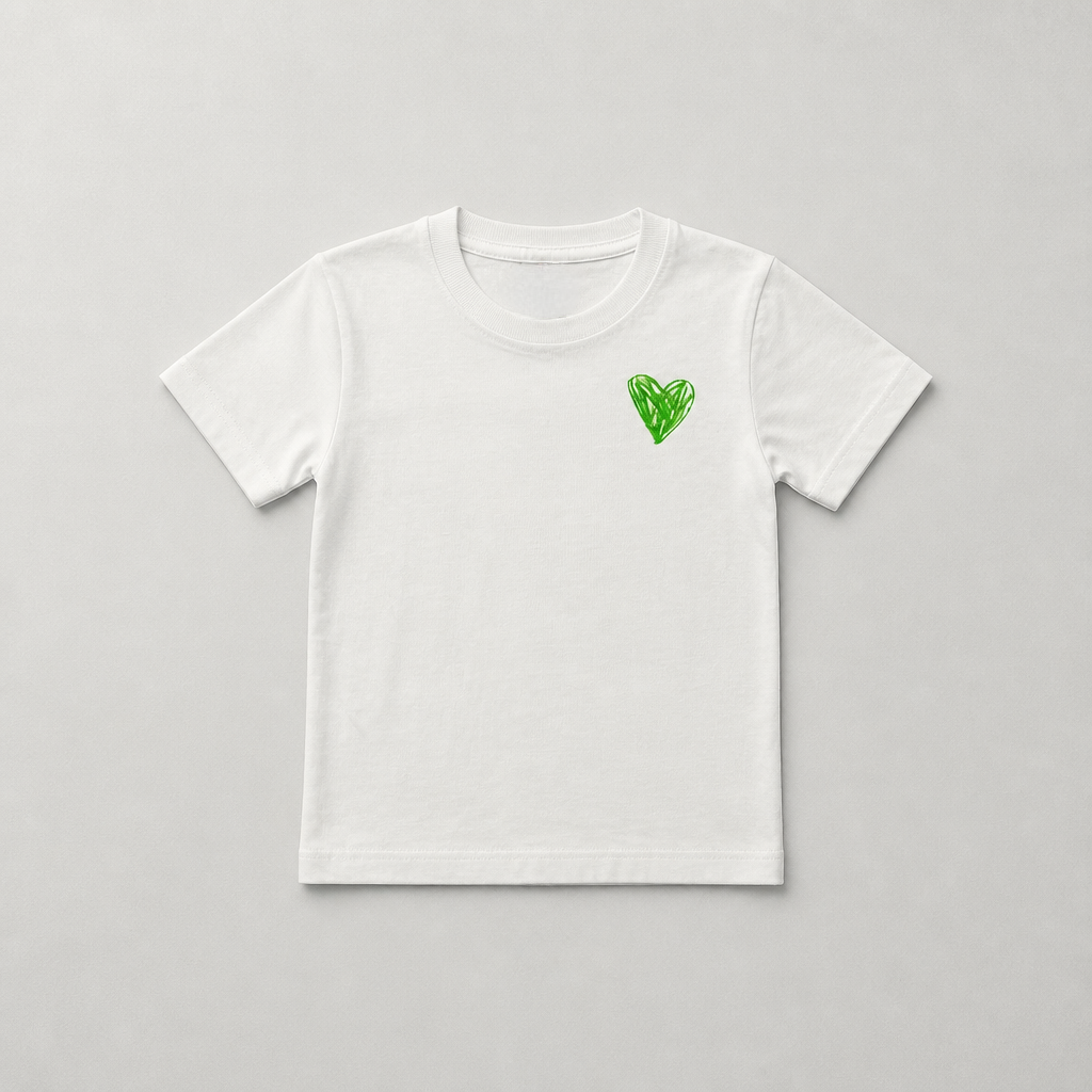Rainbow Heart Cotton T-Shirt | White | Kids