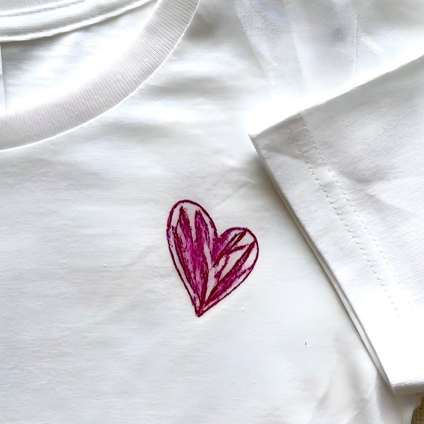 Rainbow Heart Cotton T-Shirt | White | Kids