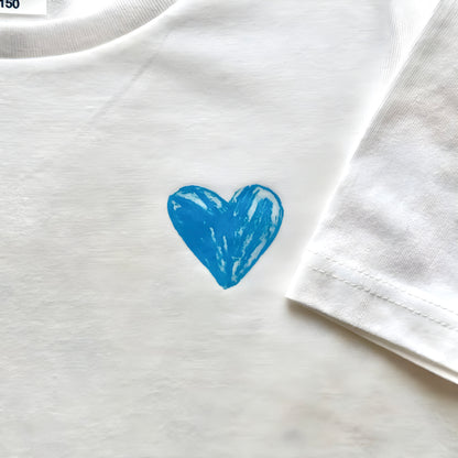 Rainbow Heart Cotton T-Shirt | White | Kids