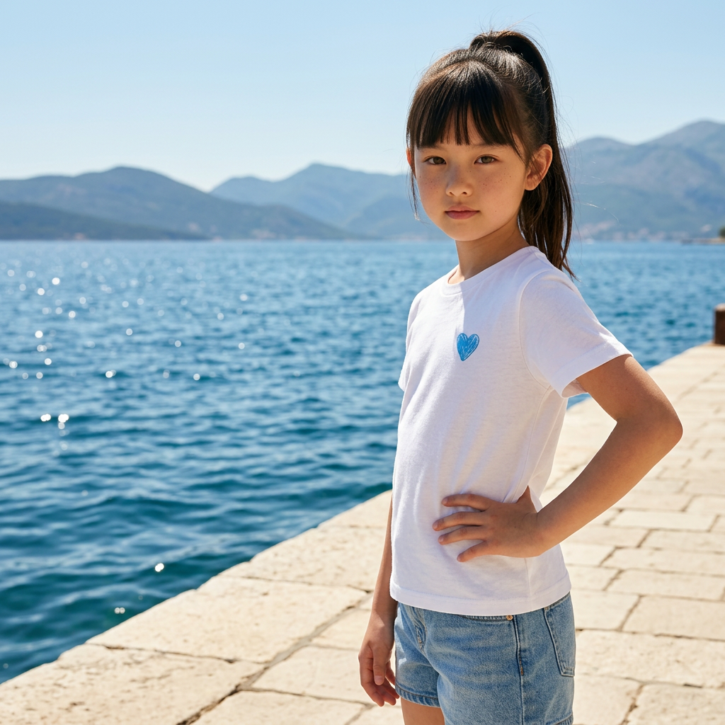 Rainbow Heart Cotton T-Shirt | White | Kids