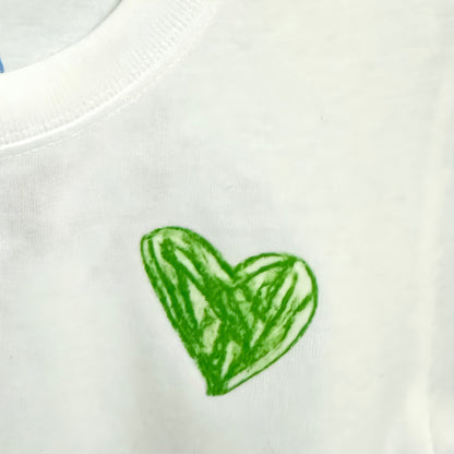 Rainbow Heart Cotton T-Shirt | White | Kids