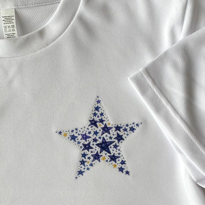 Kids Dry T-Shirt – Hand-Drawn Star by Layla | Quick-Dry | White & Beige
