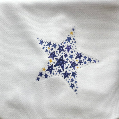 Kids Dry T-Shirt – Hand-Drawn Star by Layla | Quick-Dry | White & Beige