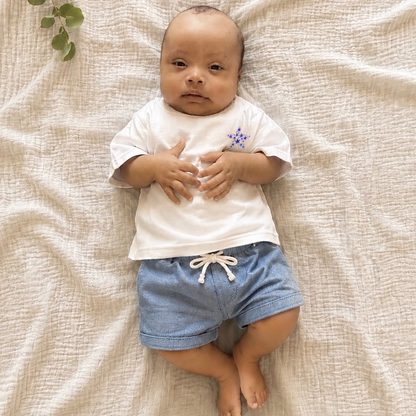 Baby Cotton T-Shirt – Minimalist Star | Shoulder Snap Buttons