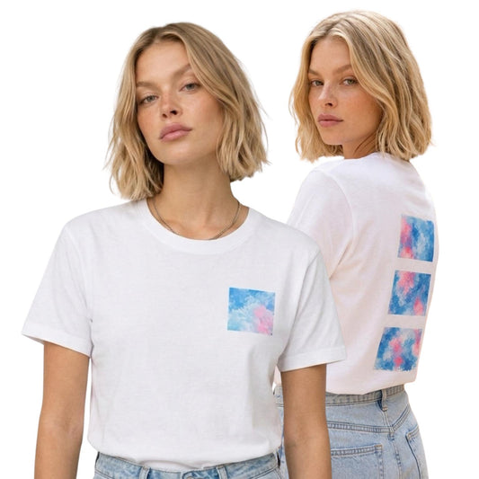 Blue & Pink Art T-Shirt – Front & Back Print