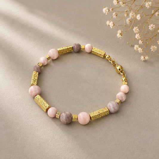 Blush & Gold — Pink Opal Bracelet