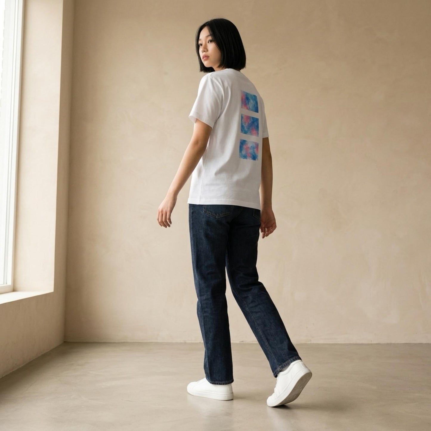 Blue & Pink Art T-Shirt – Front & Back Print