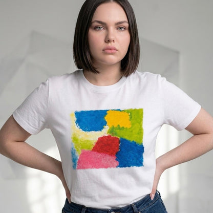 Color Block Art T-Shirt – White
