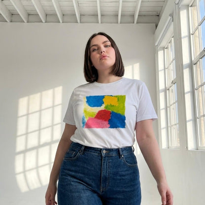 Color Block Art T-Shirt – White