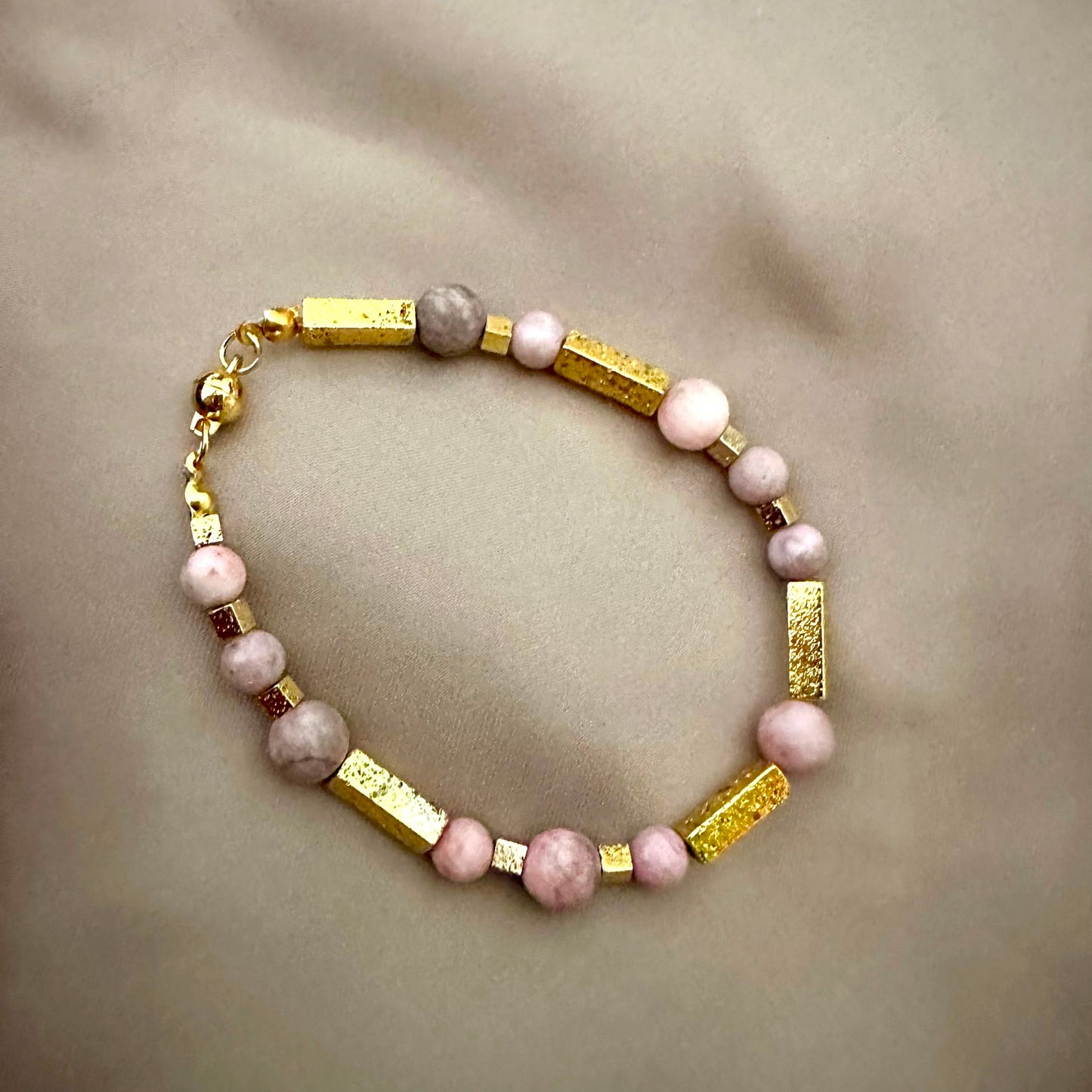 Blush & Gold — Pink Opal Bracelet